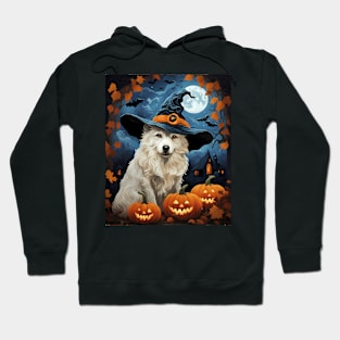 Aesthetic Halloween Great Pyrenee Dog Witch Pumpkin Horror Nights Custom Hoodie